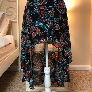 High low floral skirt